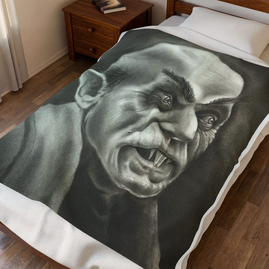 Nosferatu Vampire Horror Throw Plush Blanket for Gothic Home Decor & Halloween