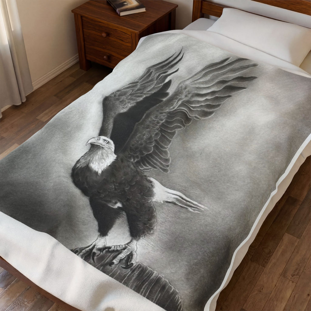 Original Art Eagle Bird Plush Blanket Velveteen Soft Throw Home Decor
