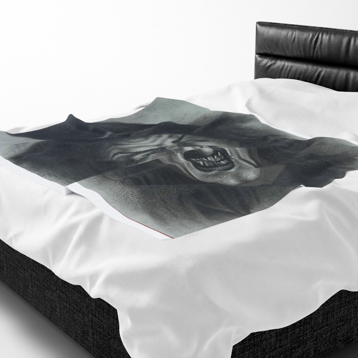 Original Art Wicked Witch Velveteen Plush Blanket – Spooky Halloween Decor Throw