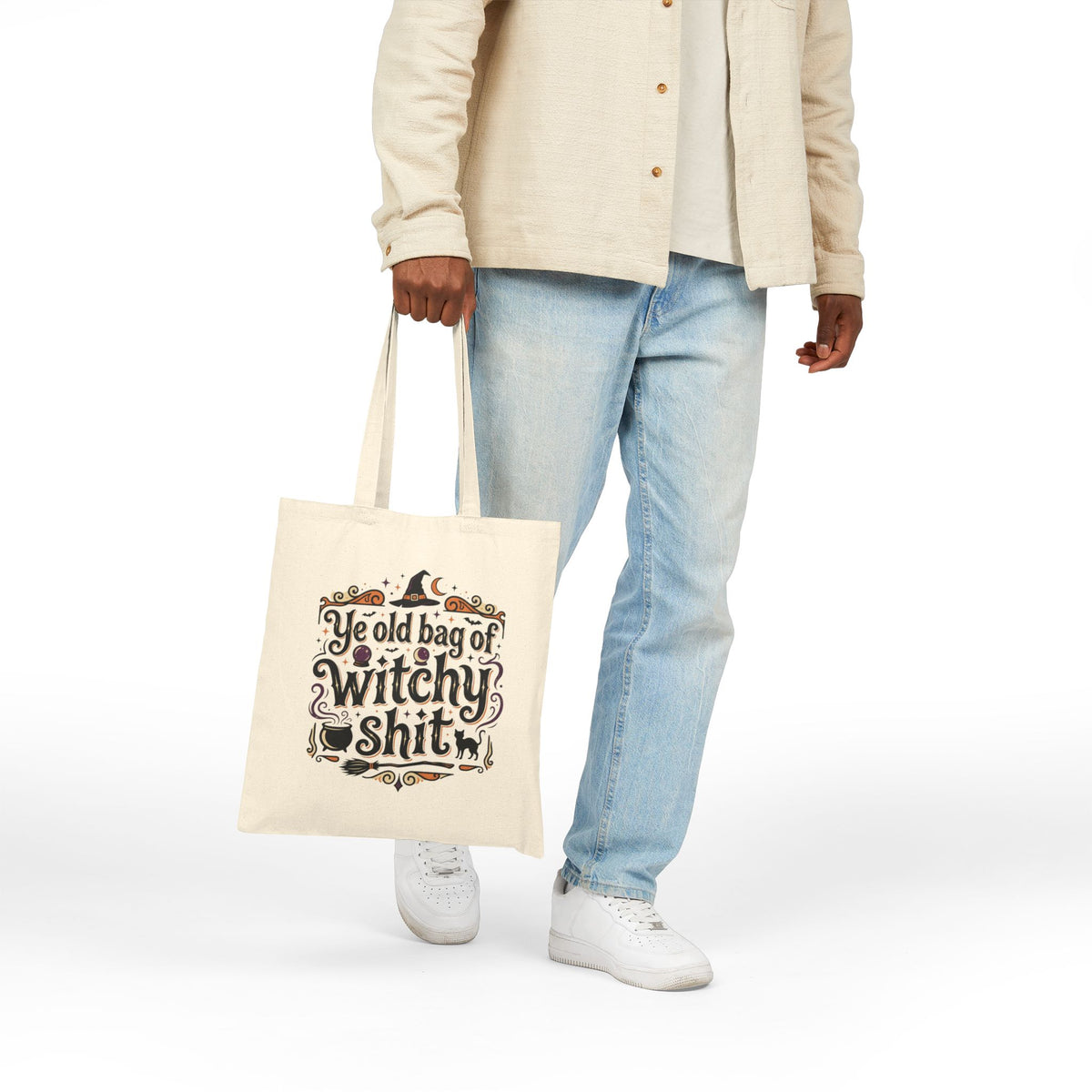Ye Old Bag of Witchy Shit Tote Bag Halloween Witch Cauldron Horror