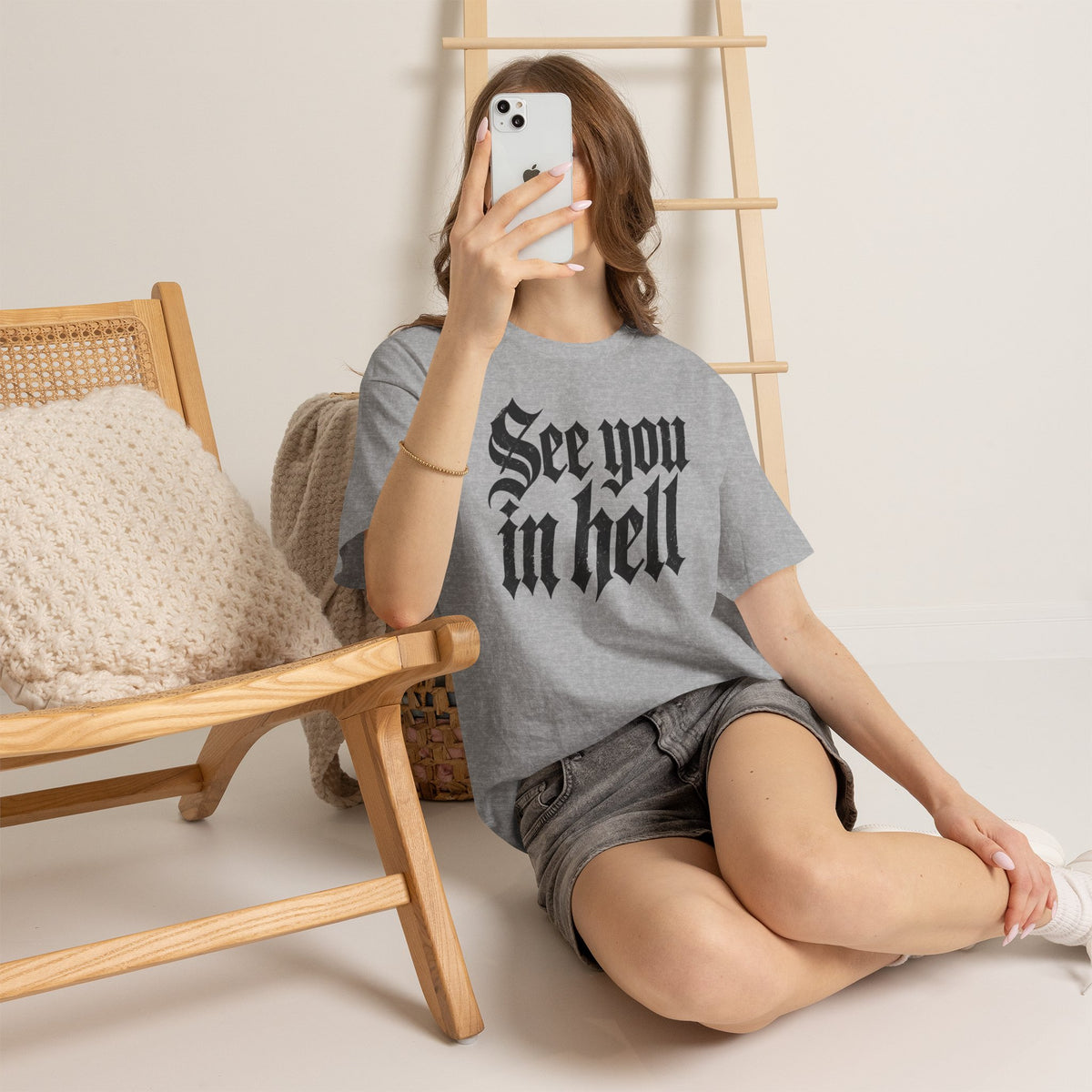 See You in Hell Gothic Text T-Shirt Goth Alternative Clothing Tee