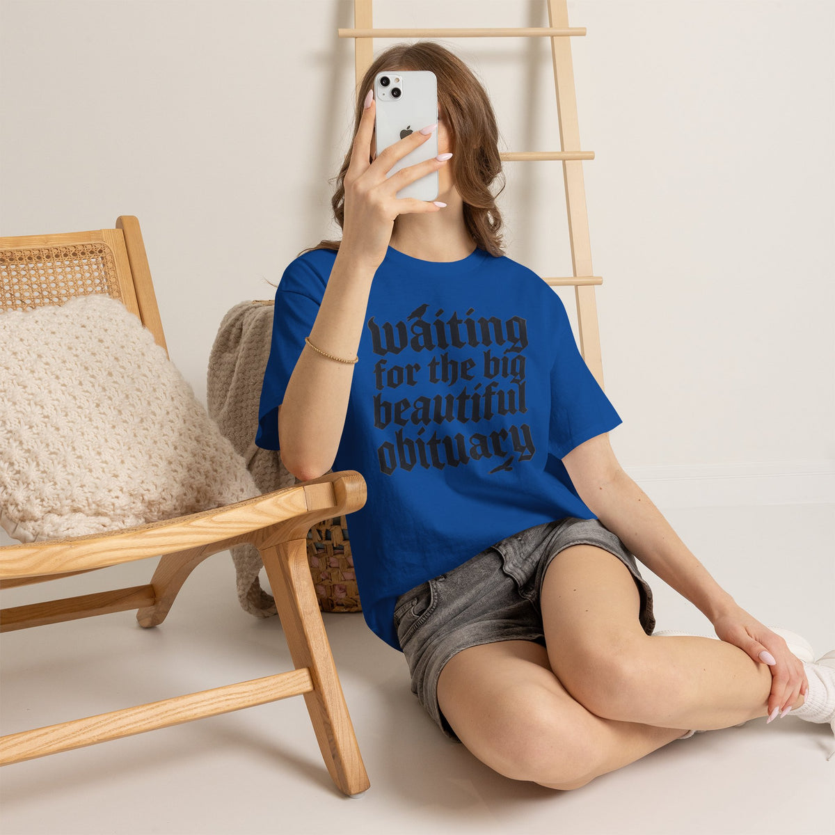 Waiting for the Big Beautiful Obituary T-Shirt Goth Anti Politics Tee