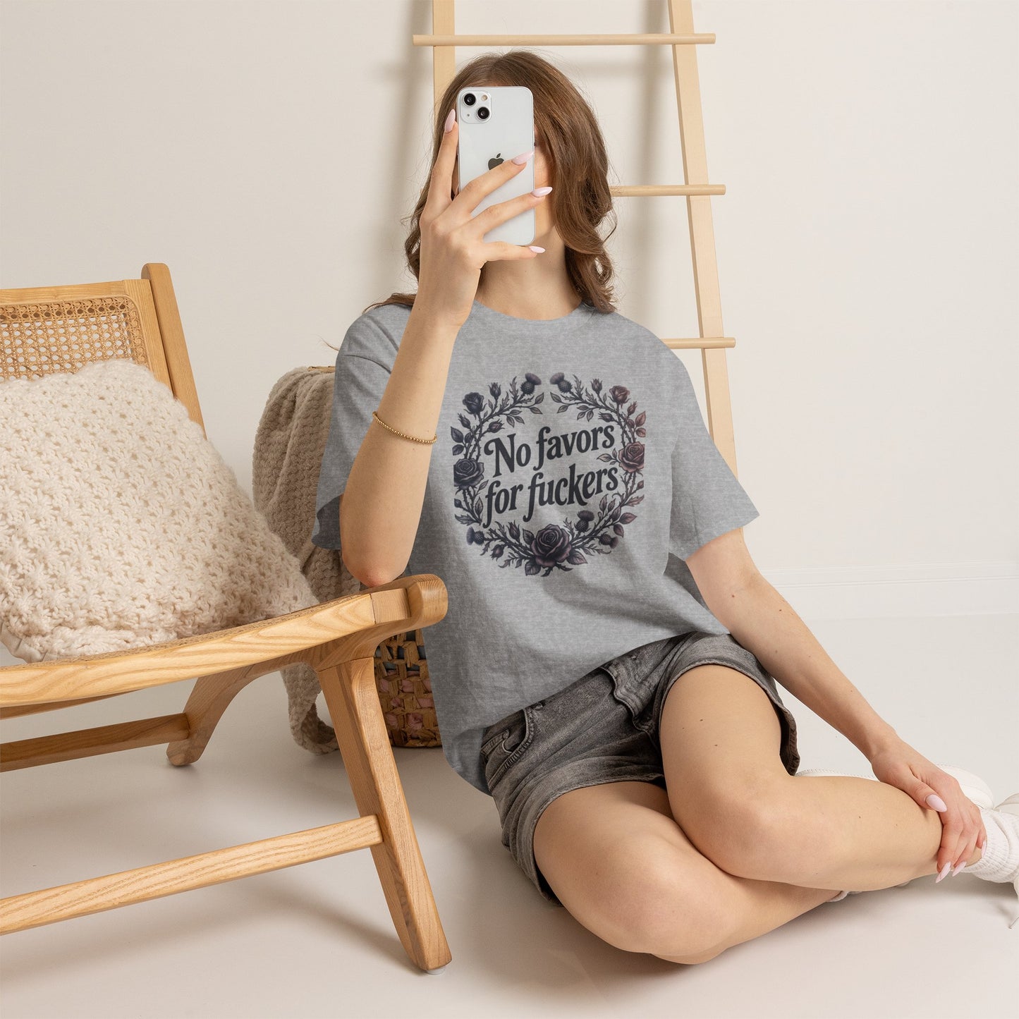 No Favors for Fuckers Tee Floral Wreath Graphic Shirt Goth Alternative Clothing