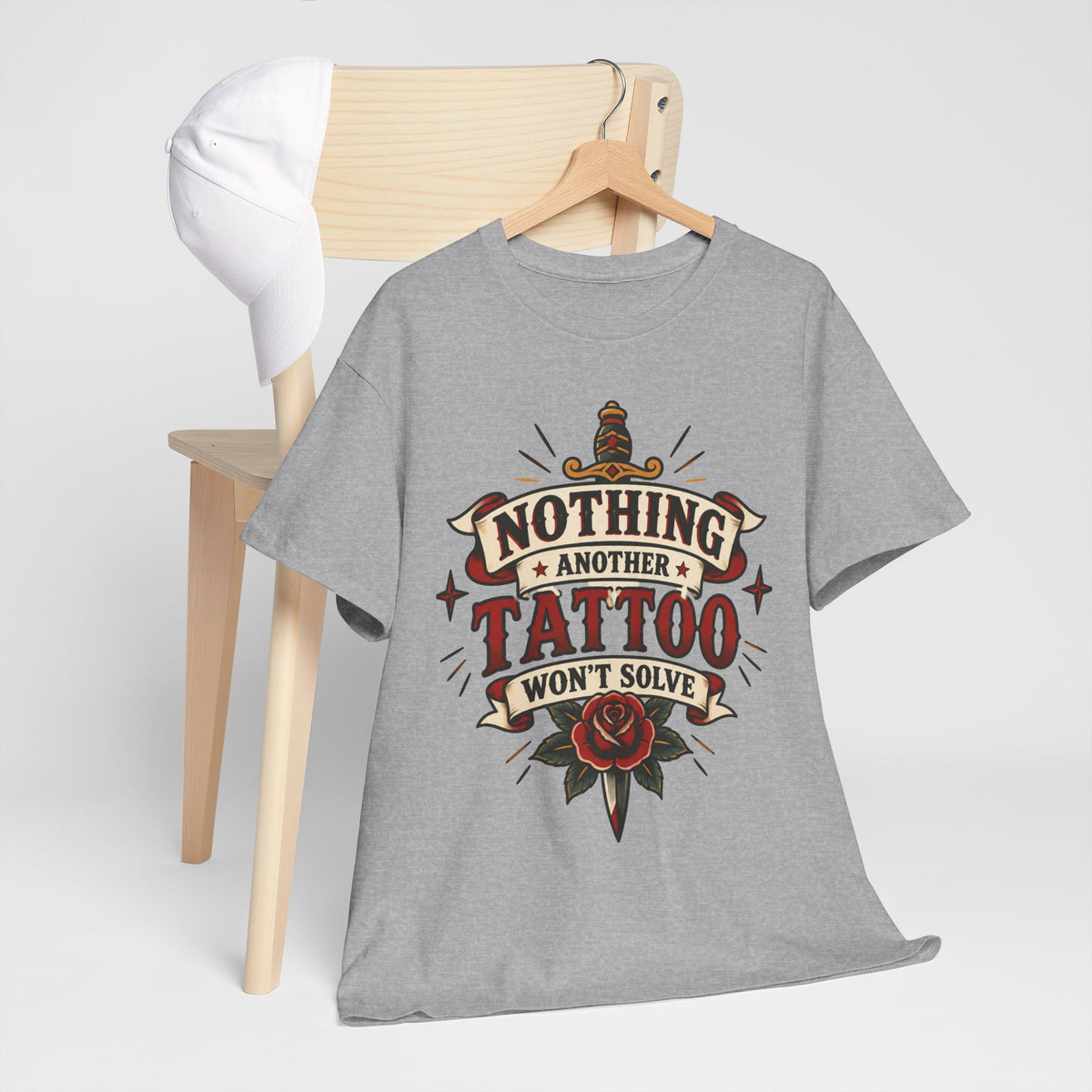 Nothing Another Tattoo Won't Solve Rose Tattoo Tee Alternative T Shirt