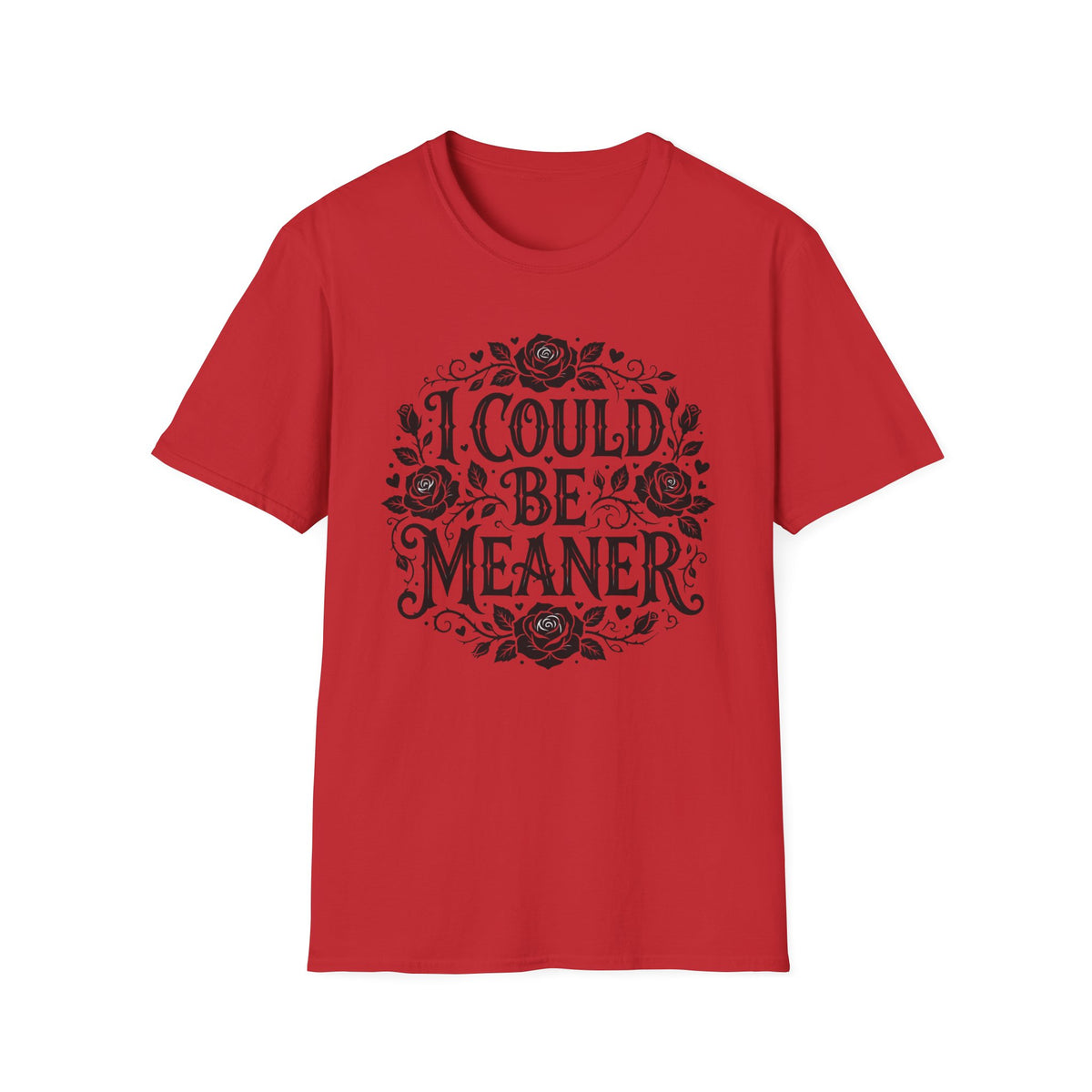 I Could Be Meaner T-Shirt Floral Sarcastic Funny Tee Goth Clothing