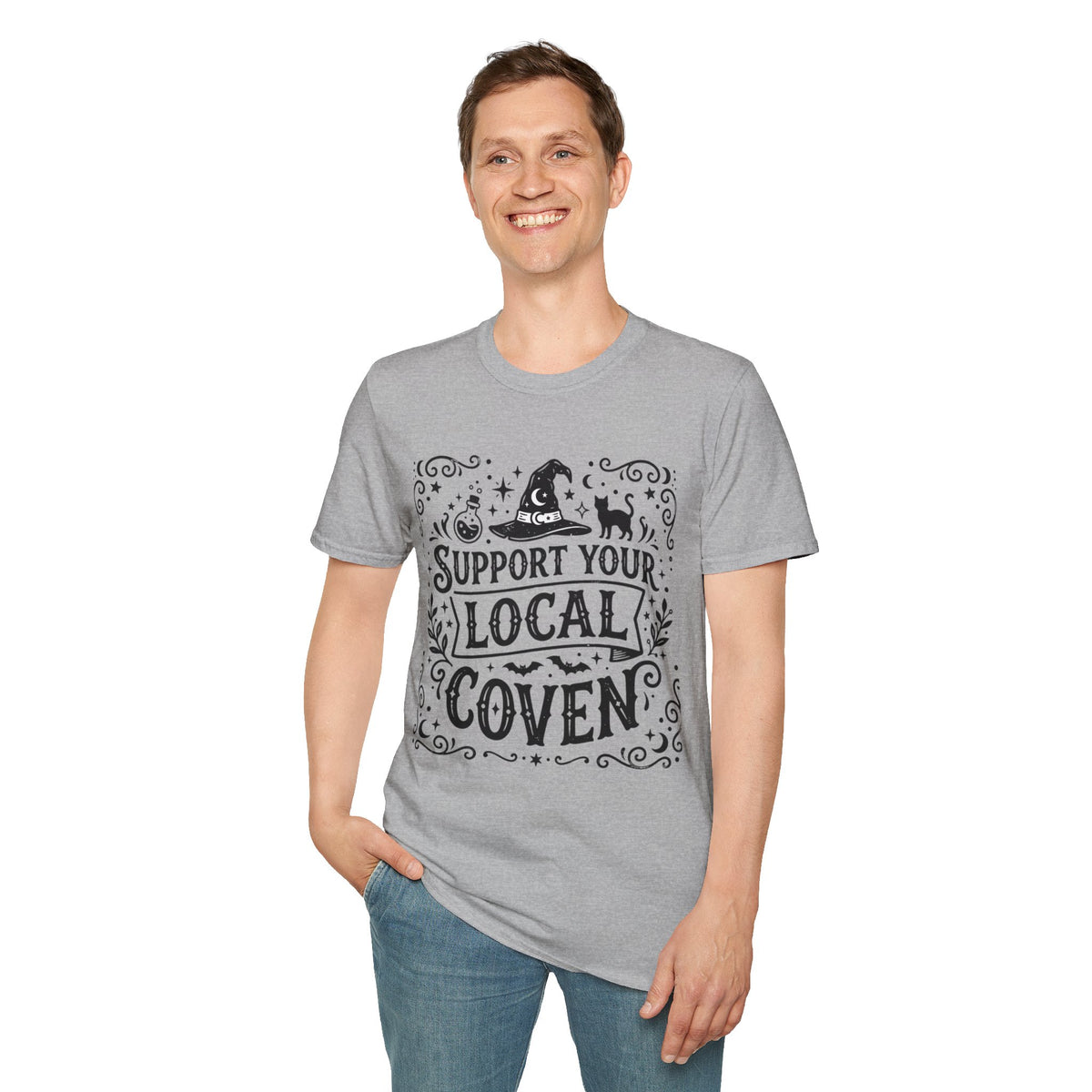 Support Your Local Coven T-Shirt Witchy Halloween Magic Horror Tee