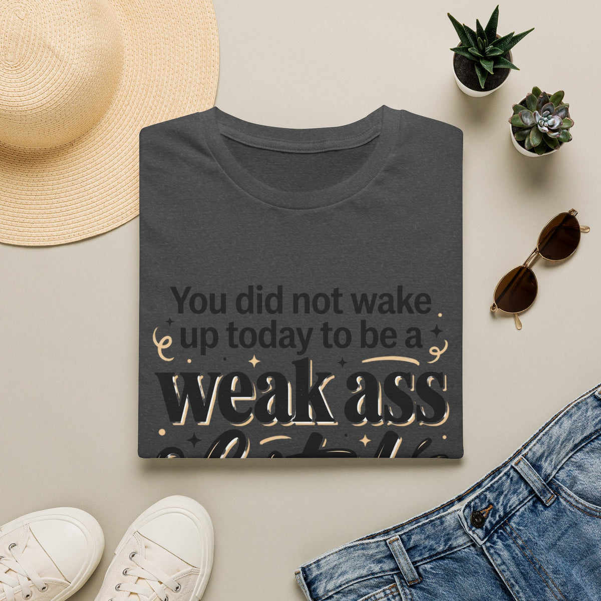 You Did Not Wake Up to Be a Weak Ass Bitch T-Shirt Motivational Quote Clothing