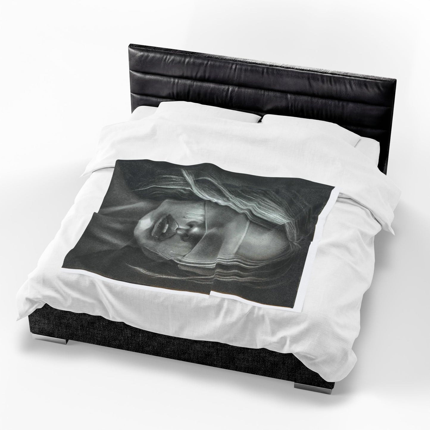 Blindfolded BDSM Woman Velveteen Plush Blanket - Bedroom Throw Home Decor