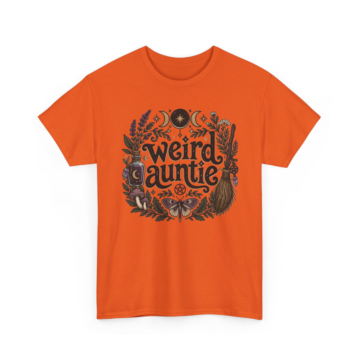 Weird Auntie Floral Moon Graphic T-Shirt Witchy Goth Tee