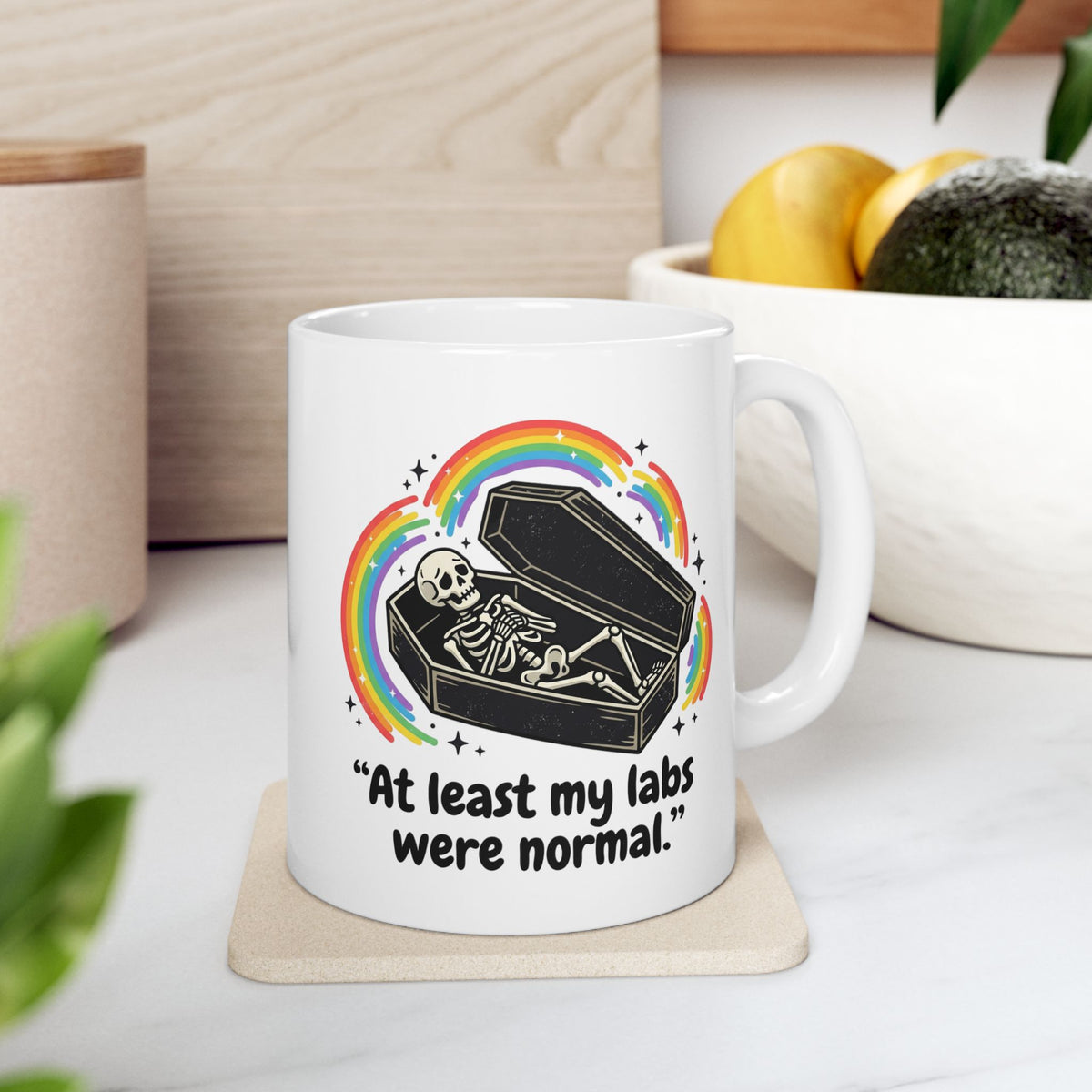 At Least My Labs Were Normal Medical Humor Ceramic Mug Funny Sarcastic Cup