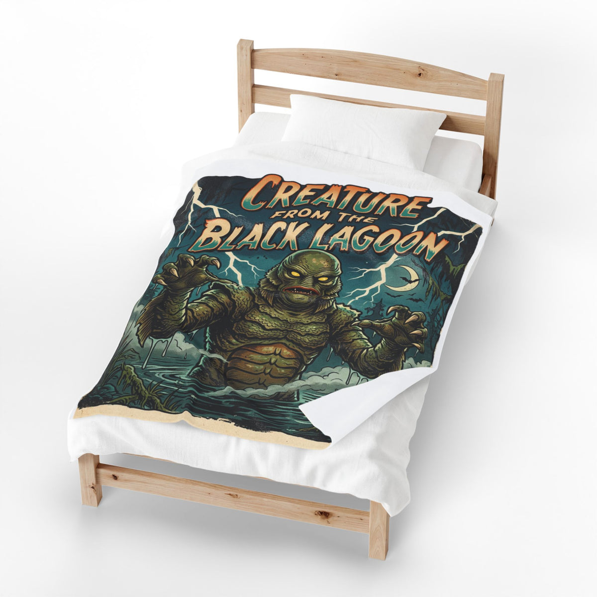 Creature from the Black Lagoon Velveteen Plush Blanket Classic Monster Horror Throw
