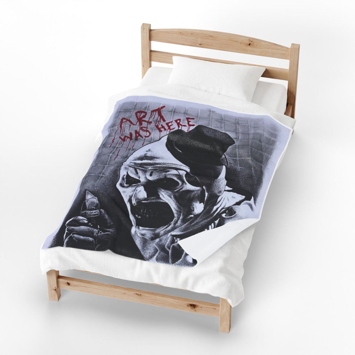 Art the Clown Terrifier Velveteen Plush Blanket | Horror Throw Home Decor