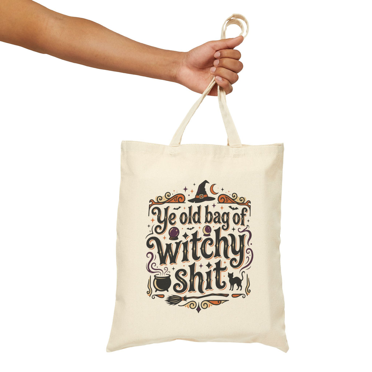 Ye Old Bag of Witchy Shit Tote Bag Halloween Witch Cauldron Horror