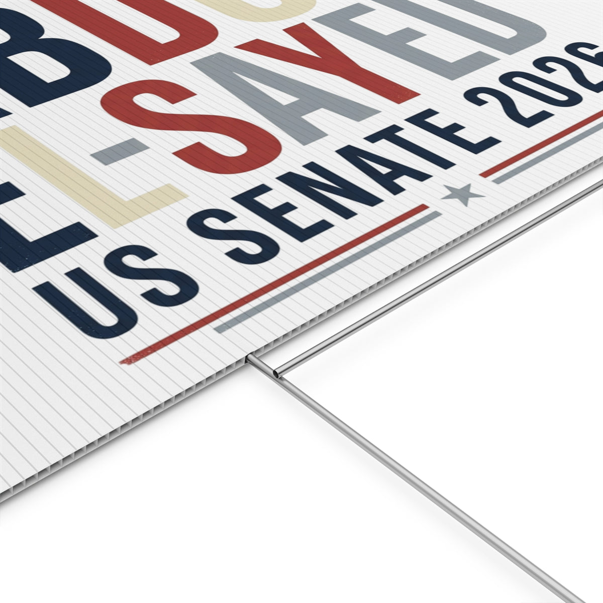 Abdul El-Sayed US Senate 2026 Plastic Yard Sign Democratic Michigan Campaign Logo