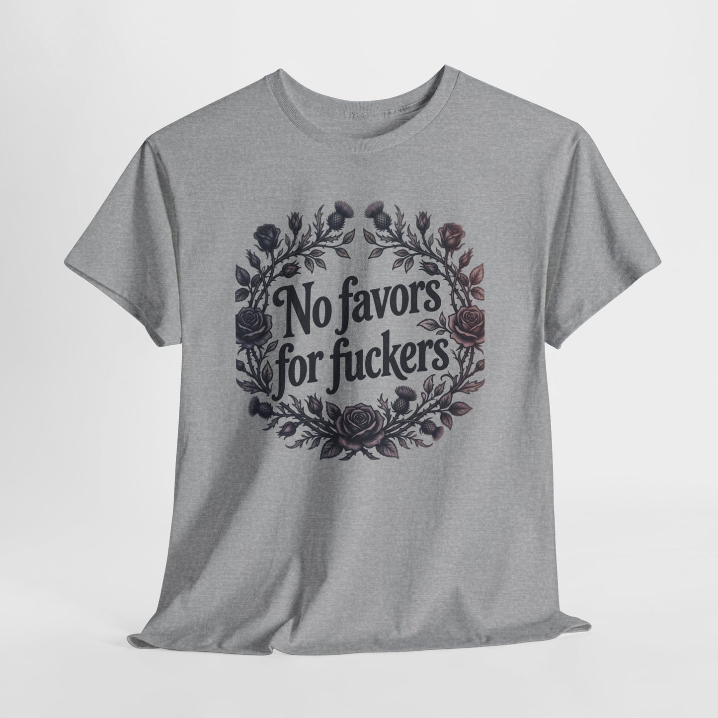 No Favors for Fuckers Tee Floral Wreath Graphic Shirt Goth Alternative Clothing