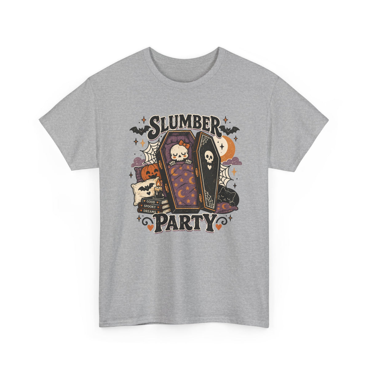 Slumber Party Coffin Spooky T-Shirt Goth Halloween Tee
