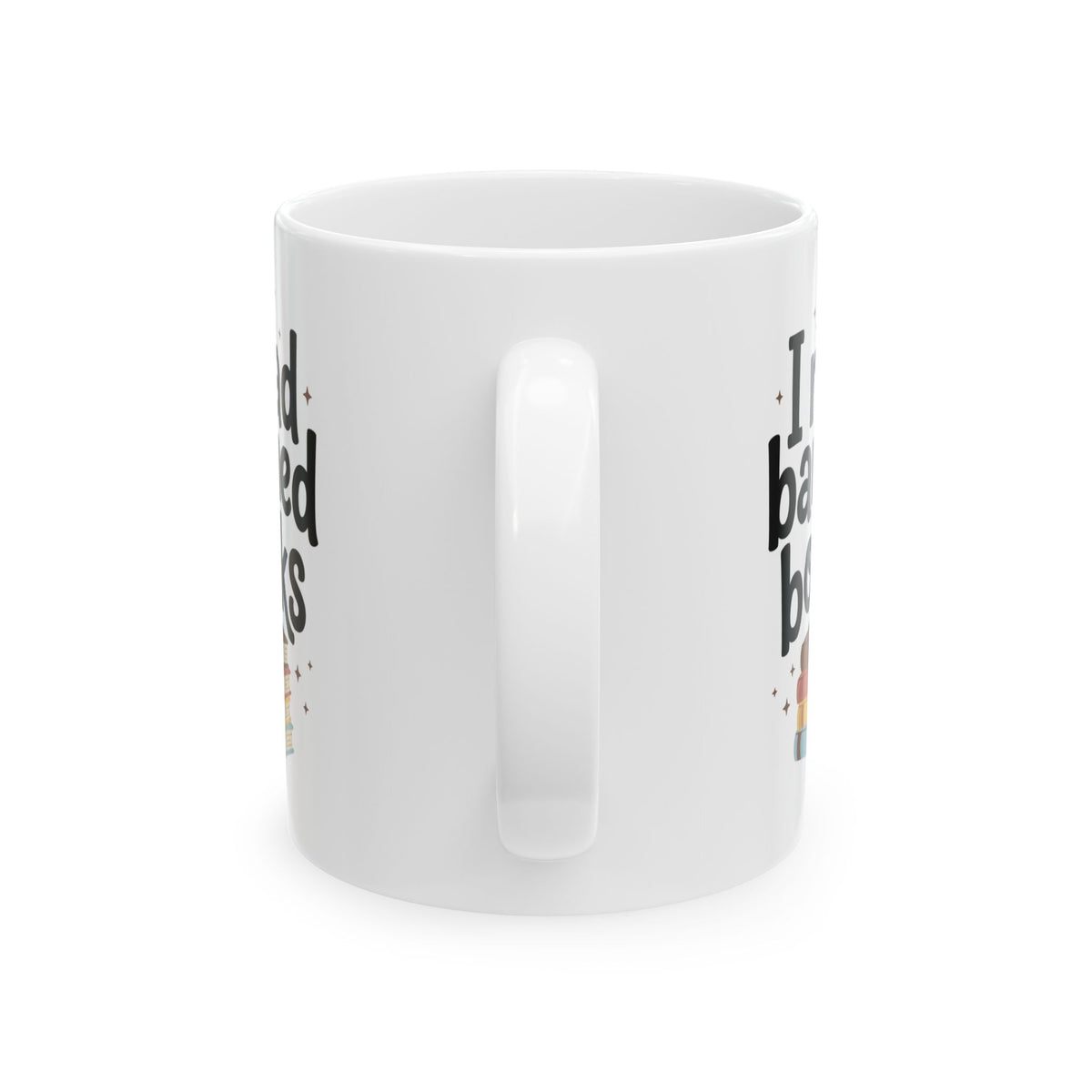 I Read Banned Books Mug Ceramic Coffee Cup Book Lovers Library Literary