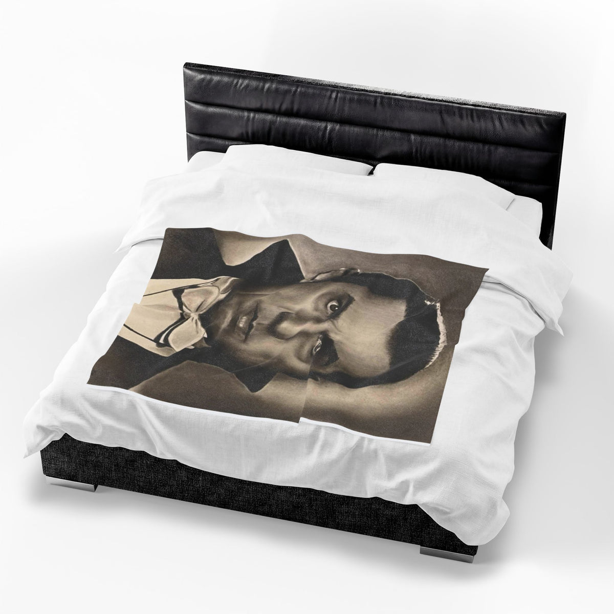 Original Dracula Portrait Velveteen Plush Blanket Gothic Vampire Throw Halloween Decor