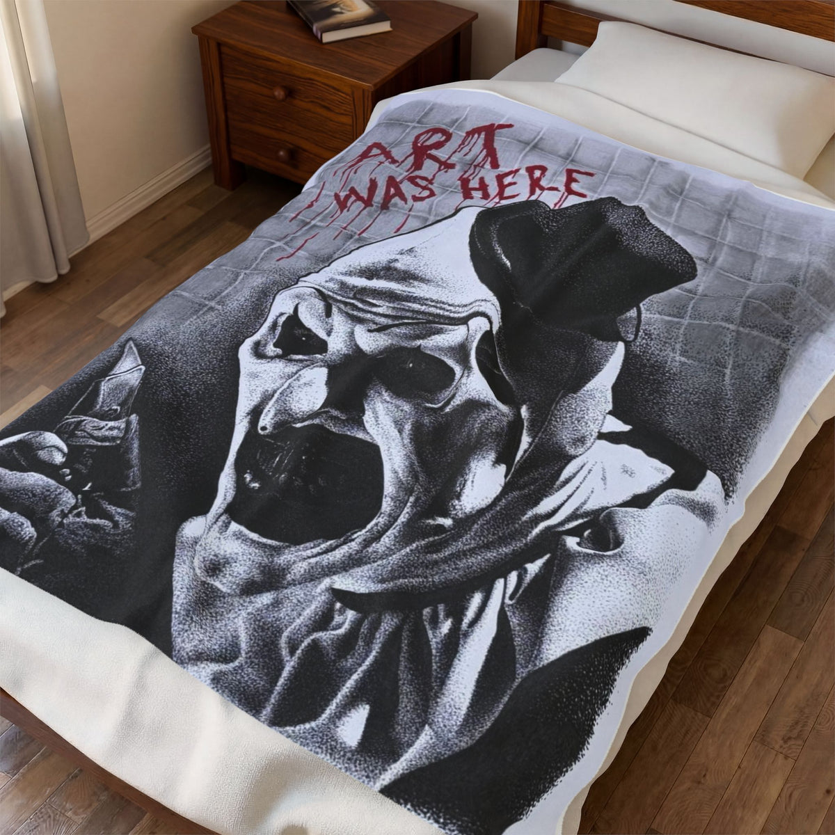 Art the Clown Terrifier Velveteen Plush Blanket | Horror Throw Home Decor