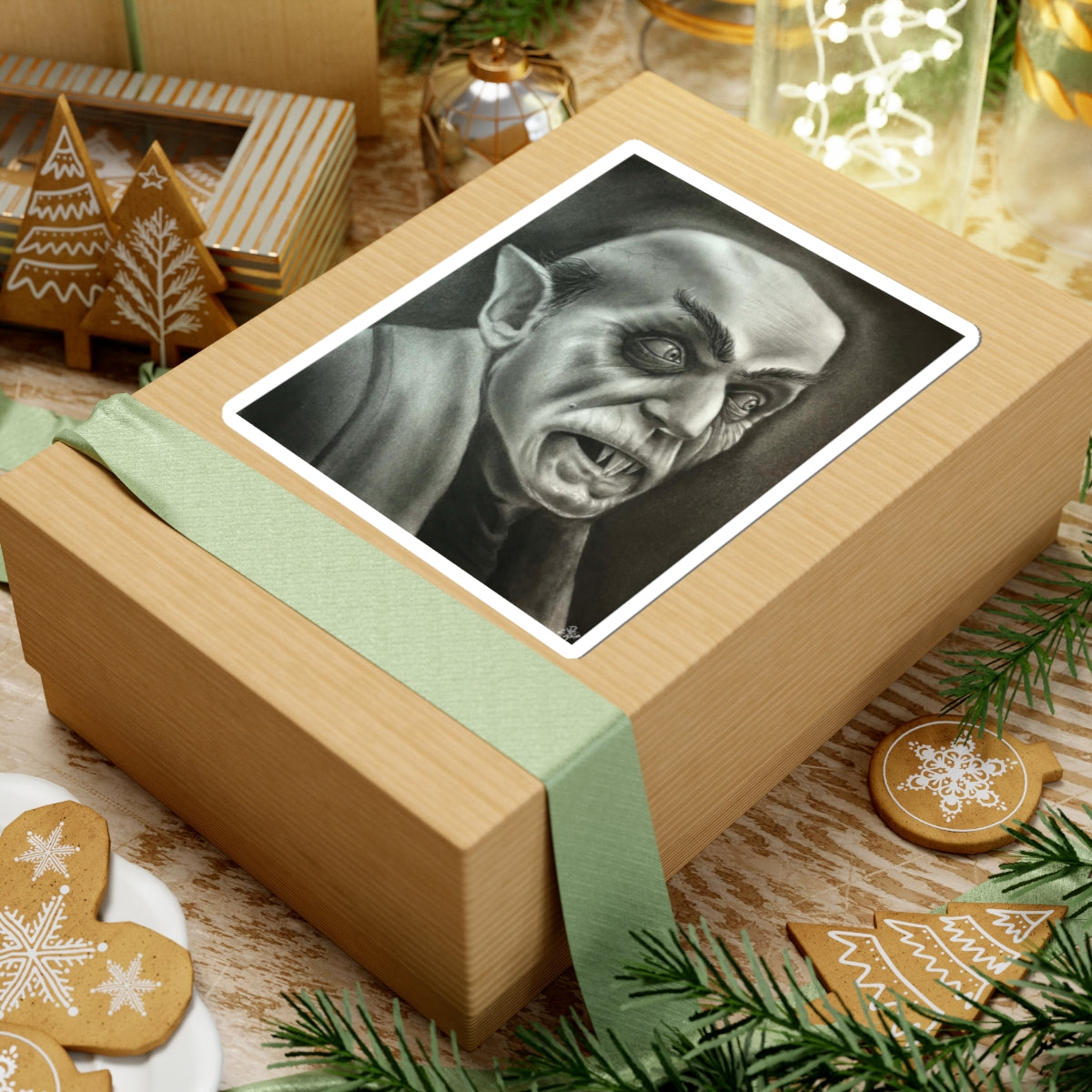 Nosferatu Vampire Portrait Sticker Original Artwork Horror Halloween