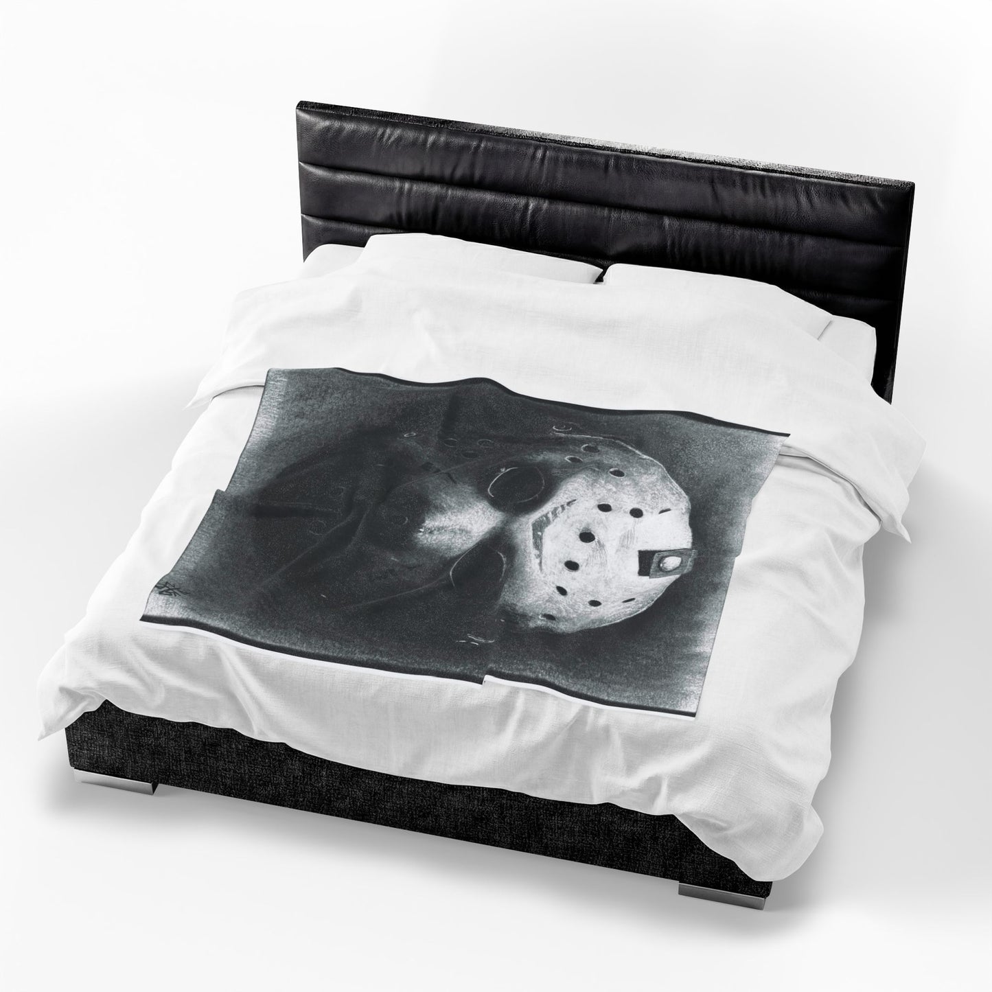 Jason Hockey Mask Velveteen Plush Blanket — Horror Throw Slasher Home Decor
