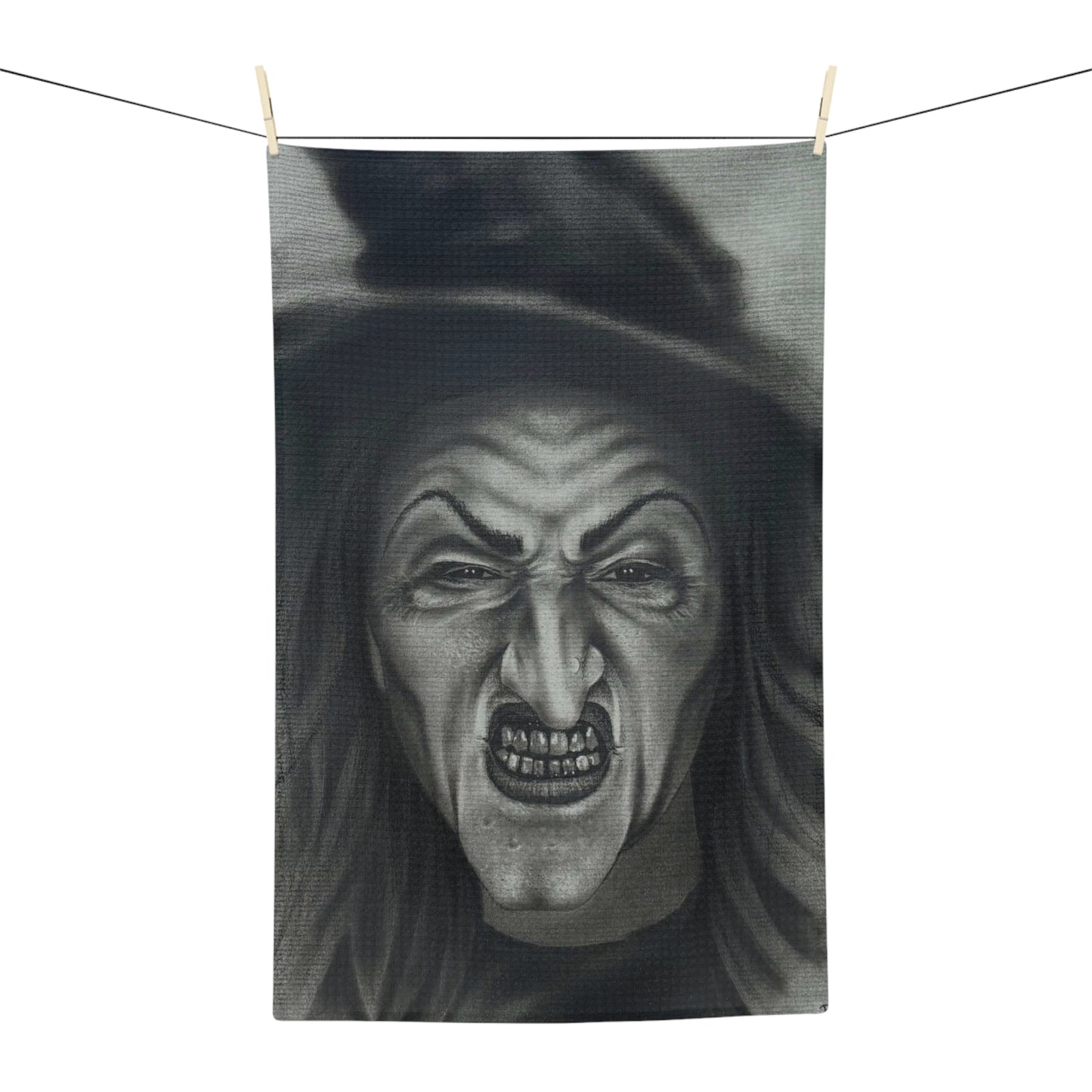 Witch Face Microfiber Tea Towel Halloween Decor Spooky Kitchen