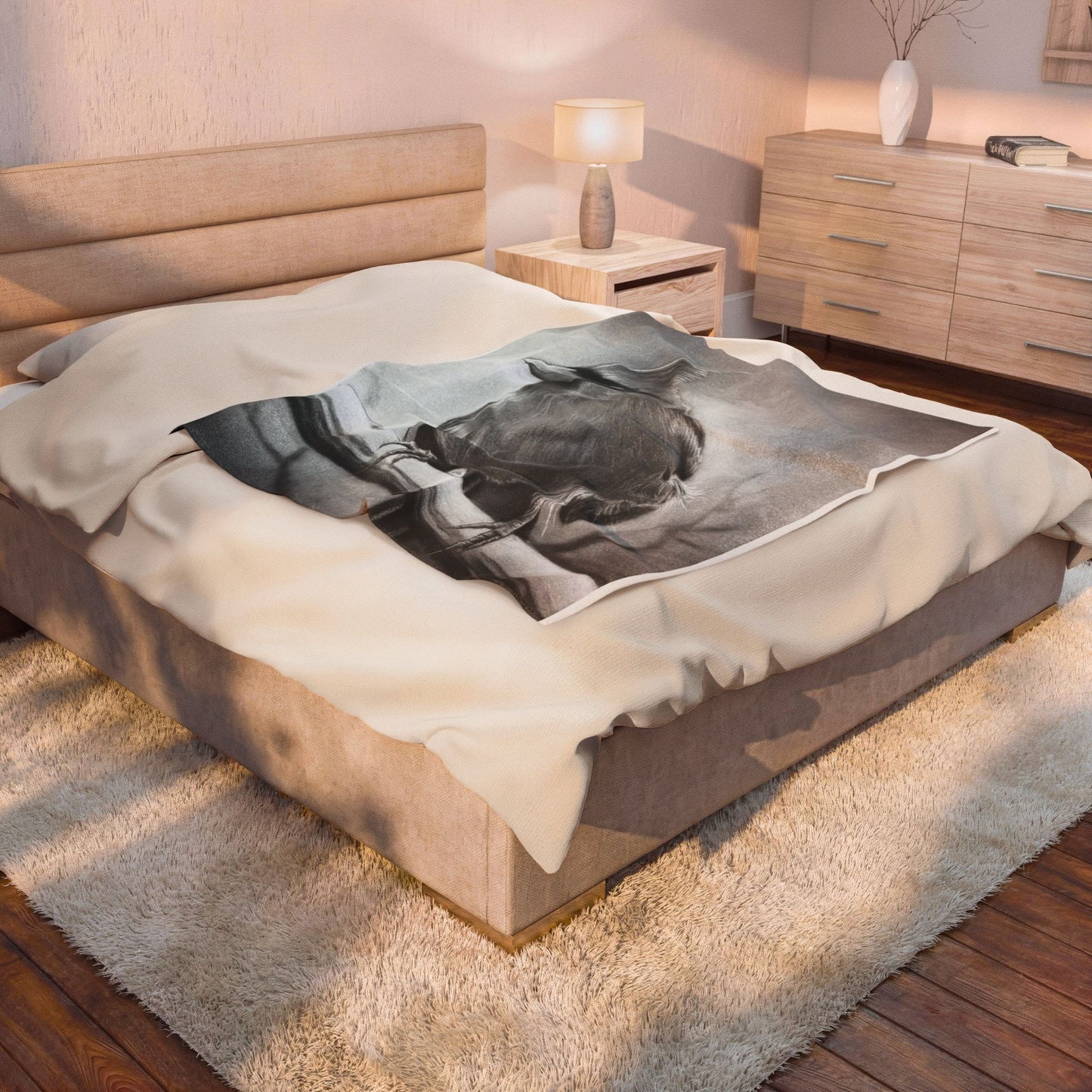 Original Art Cardinal Bird Velveteen Plush Blanket Home Decor Throw