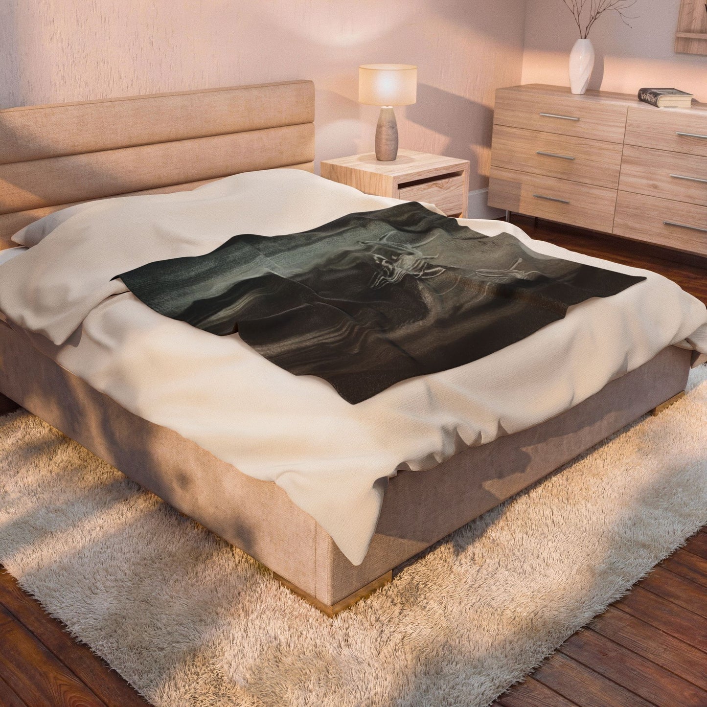 Wendigo Cryptid Blanket Creepy Dark Art Velveteen Plush Blanket Goth Decor