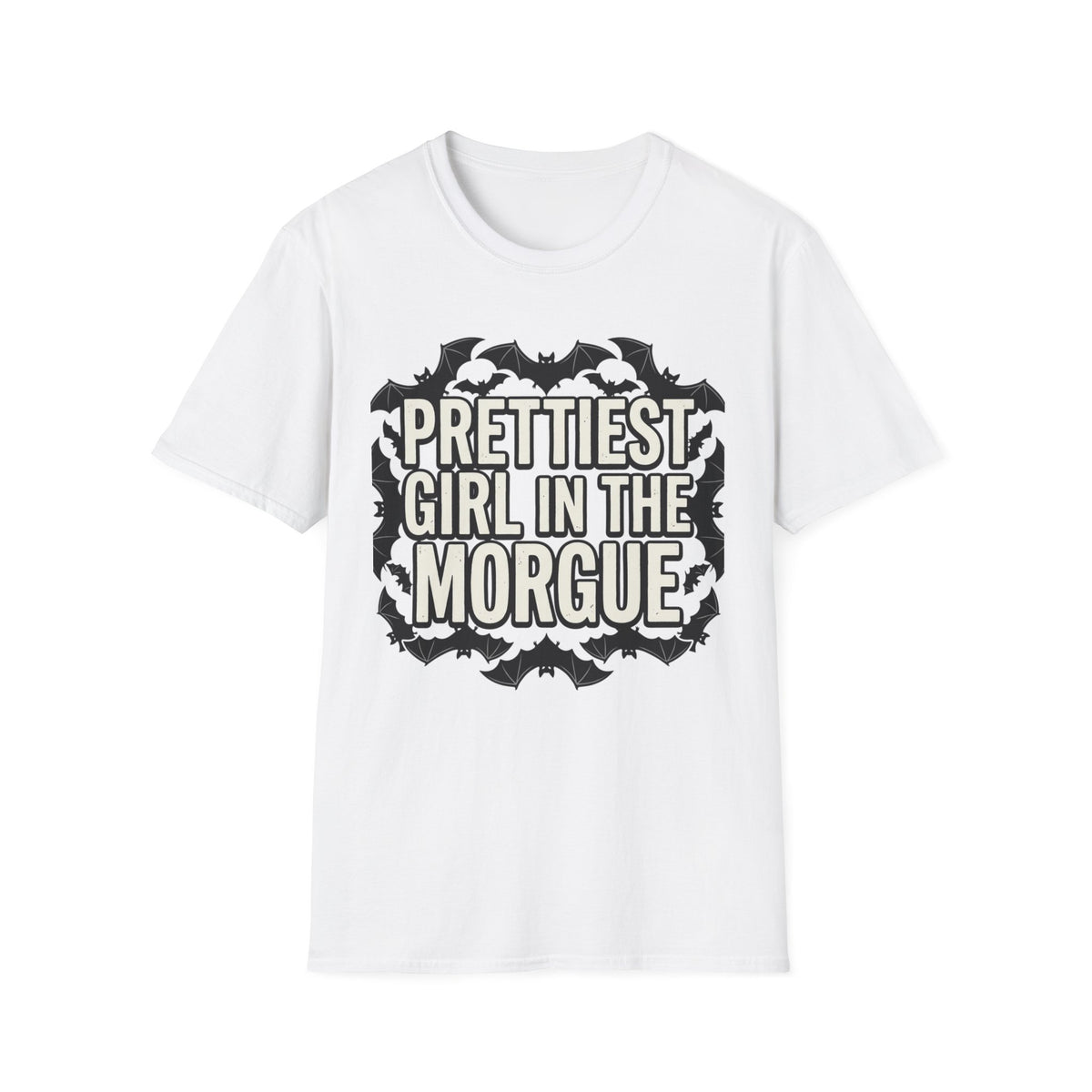 Prettiest Girl in the Morgue T-Shirt Gothic Halloween Bat Goth Alternative Clothing