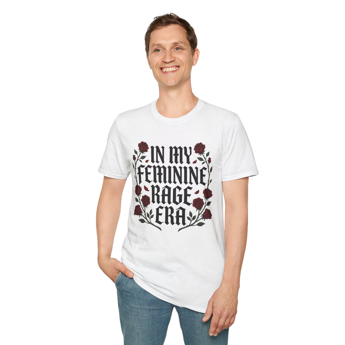 In My Feminine Rage Era T-Shirt Gothic Floral Alternative Feminist Tee