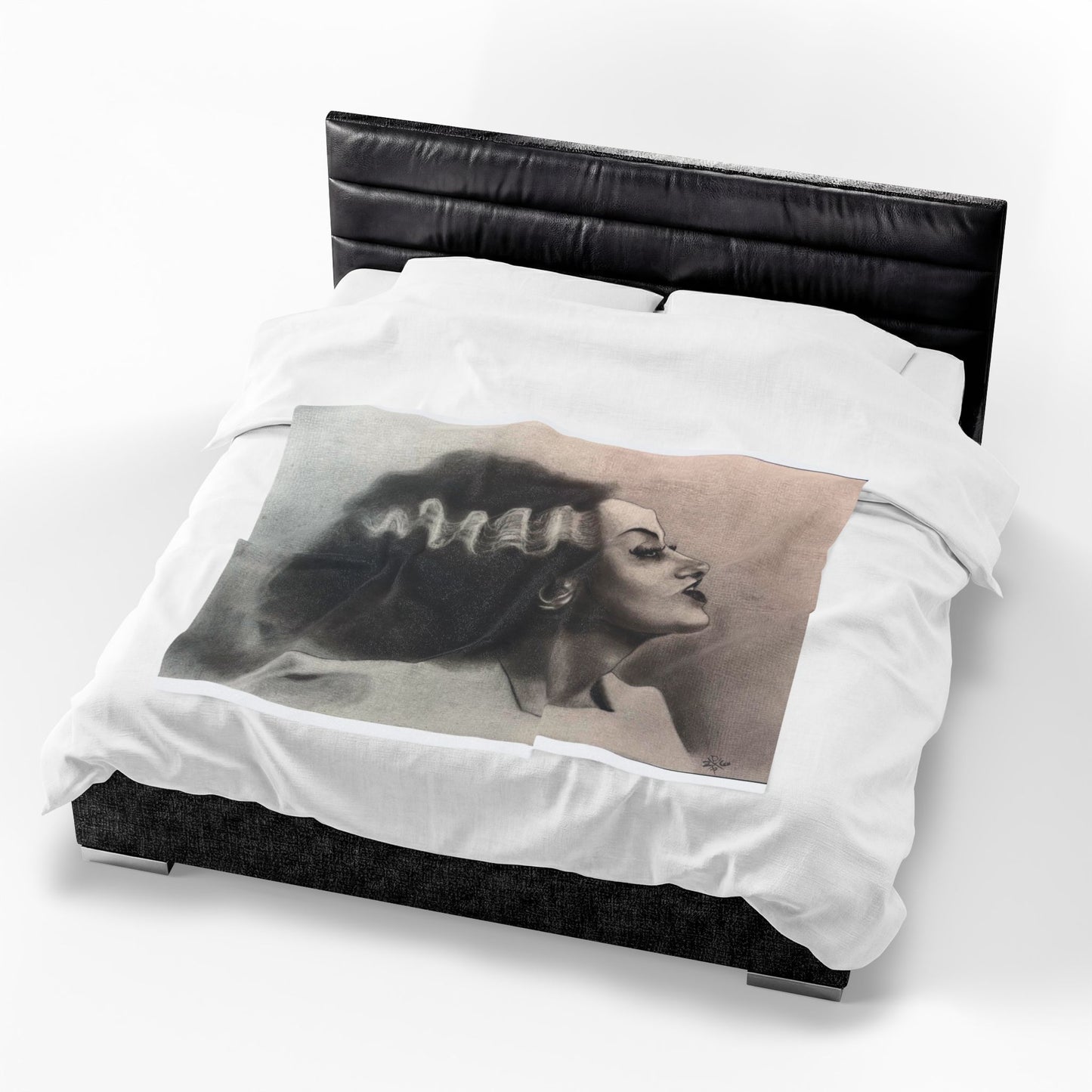 Bride of Frankenstein Portrait Blanket Velveteen Plush Throw Home Decor