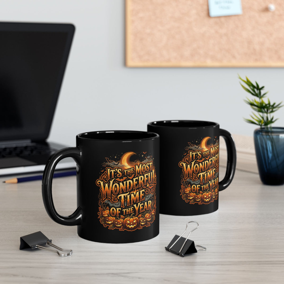 It's the Most Wonderful Time of the Year Halloween Mug Black Ceramic Spooky Season