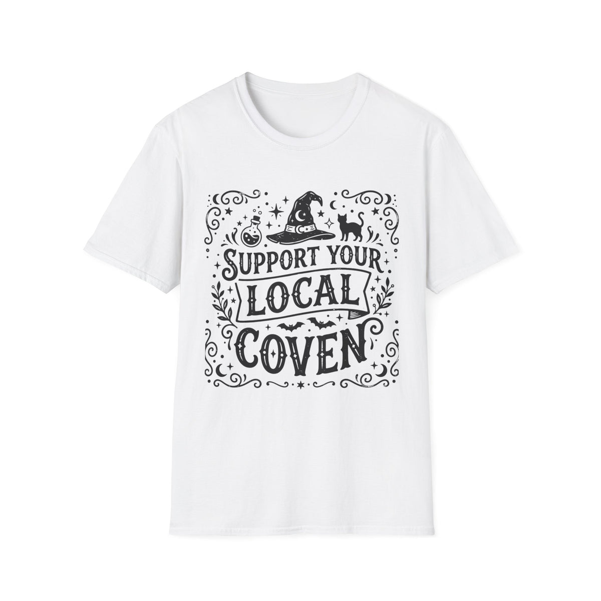 Support Your Local Coven T-Shirt Witchy Halloween Magic Horror Tee