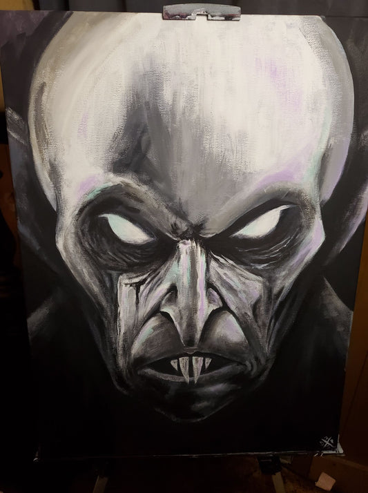 SOLD Nosferatu Vampire Demon Canvas Art Wall Hanging Home Decor Horror True Crime