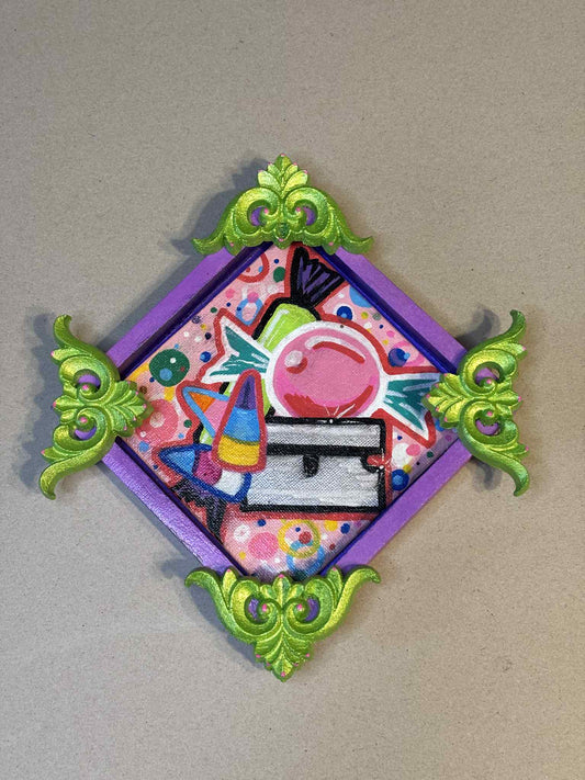 Candy Razor Oddity Sign Art Piece Painting