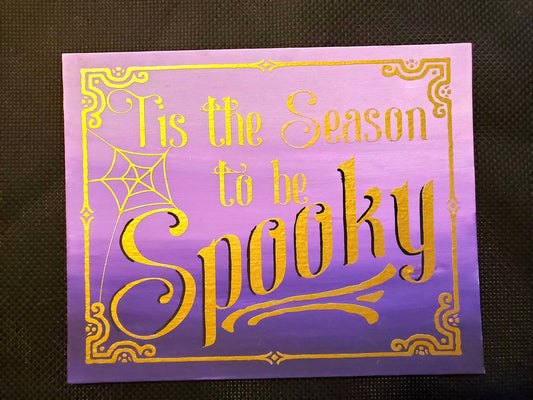 Tis Season to be Spooky Purple Sign Canvas Painting