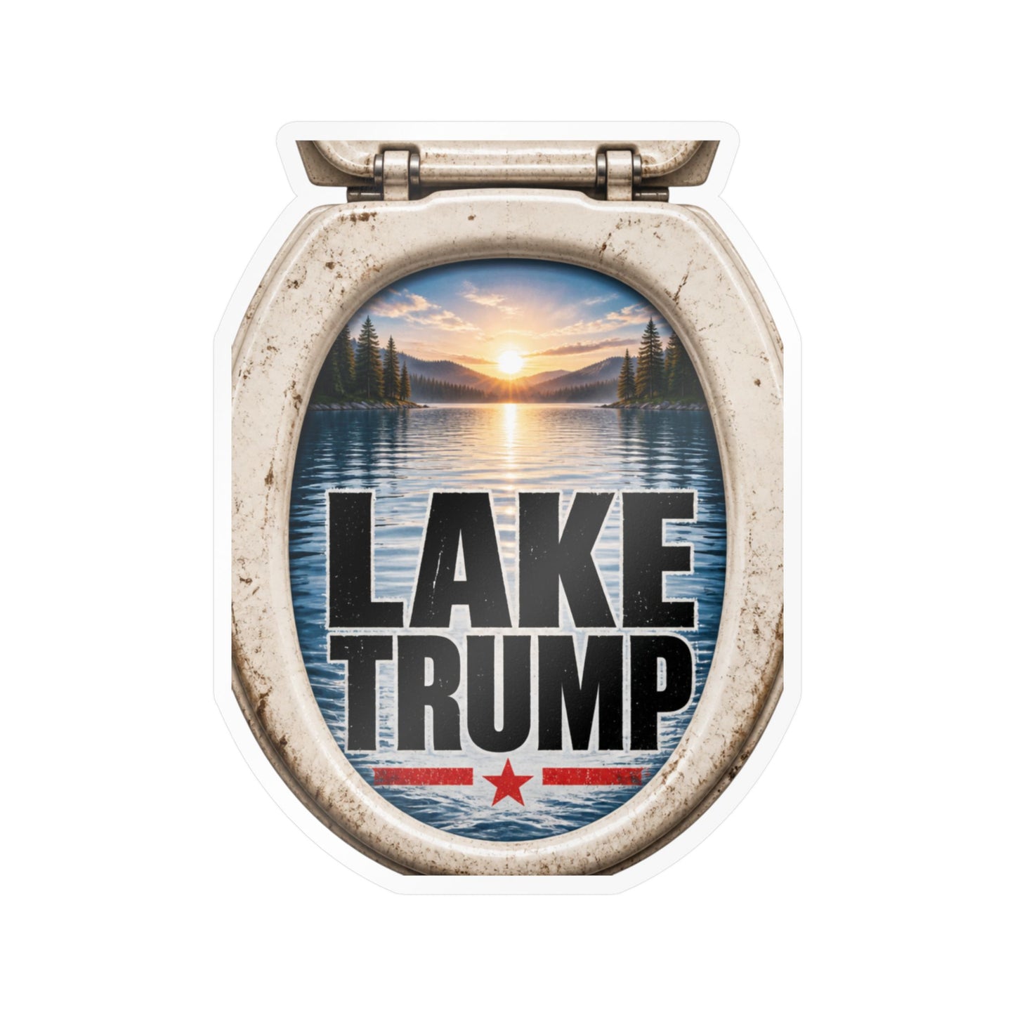 Lake Trump Sticker Toilet Lake Ontario Anti Maga Politics Decal