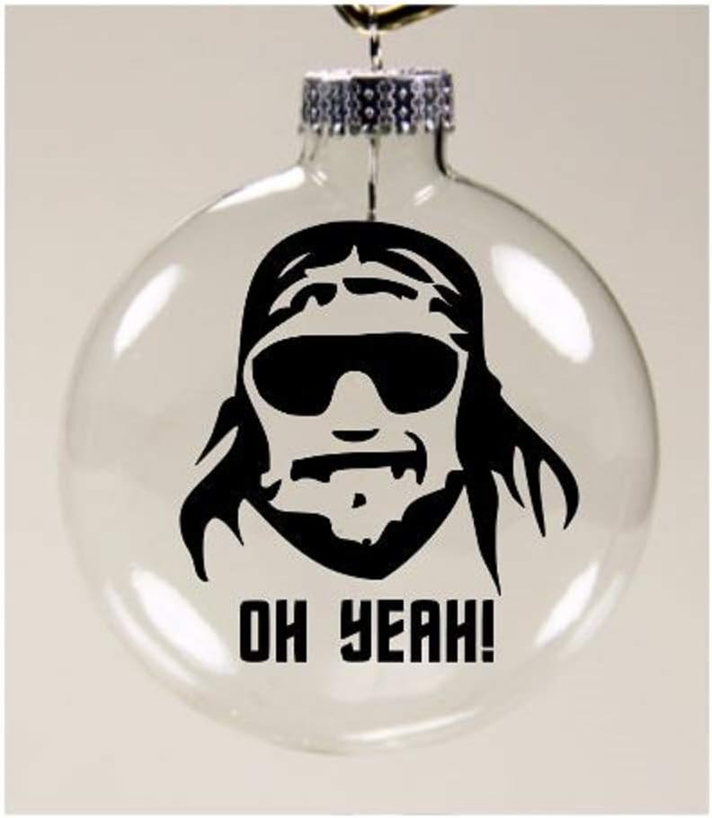 Macho Man Randy Savage Oh Yeah Clear Christmas Ornament Shatterproof Wrestling