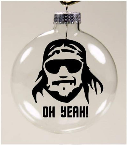 Macho Man Randy Savage Oh Yeah Clear Christmas Ornament Shatterproof Wrestling