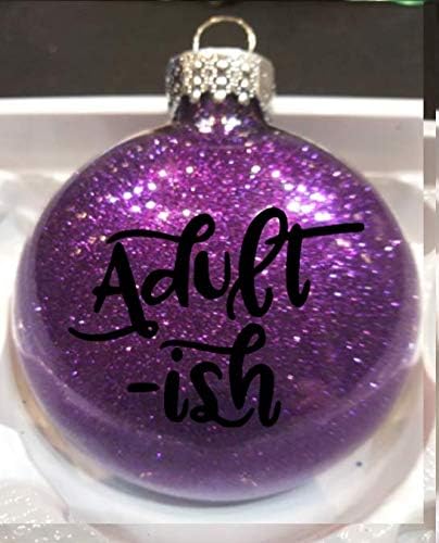 Adult-ish Glitter Holiday Ornament Shatterproof Disc Horror