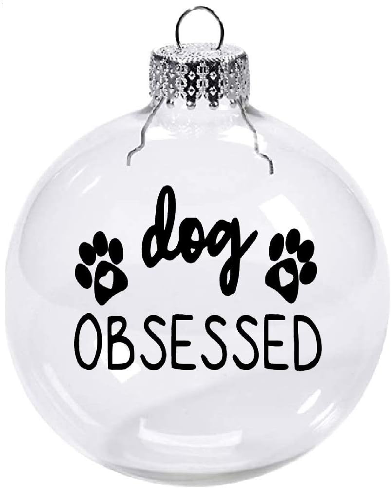 Dog Obsessed Clear Christmas Ornament Shatterproof