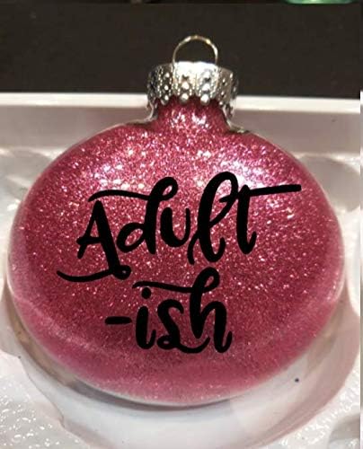Adult-ish Glitter Holiday Ornament Shatterproof Disc Horror