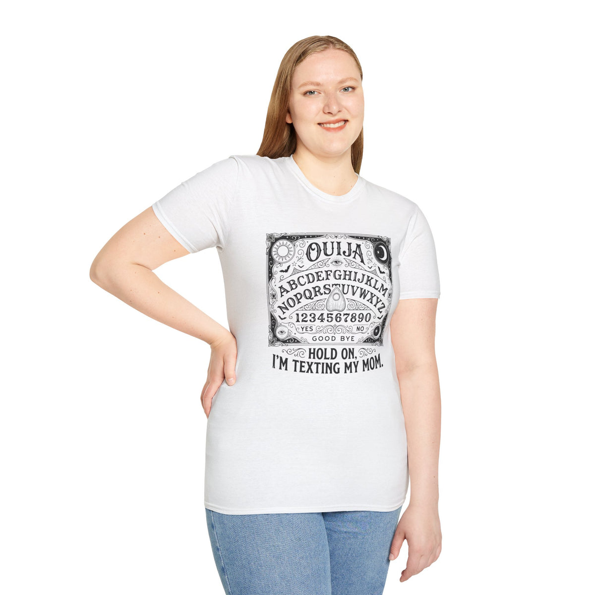Ouija Board Hold On I'm Texting My Mom T-Shirt Paranormal Humor