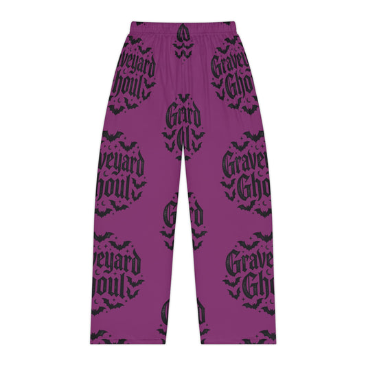 Graveyard Ghoul Women's Pajama Pants Purple Gothic Horror Halloween Plus