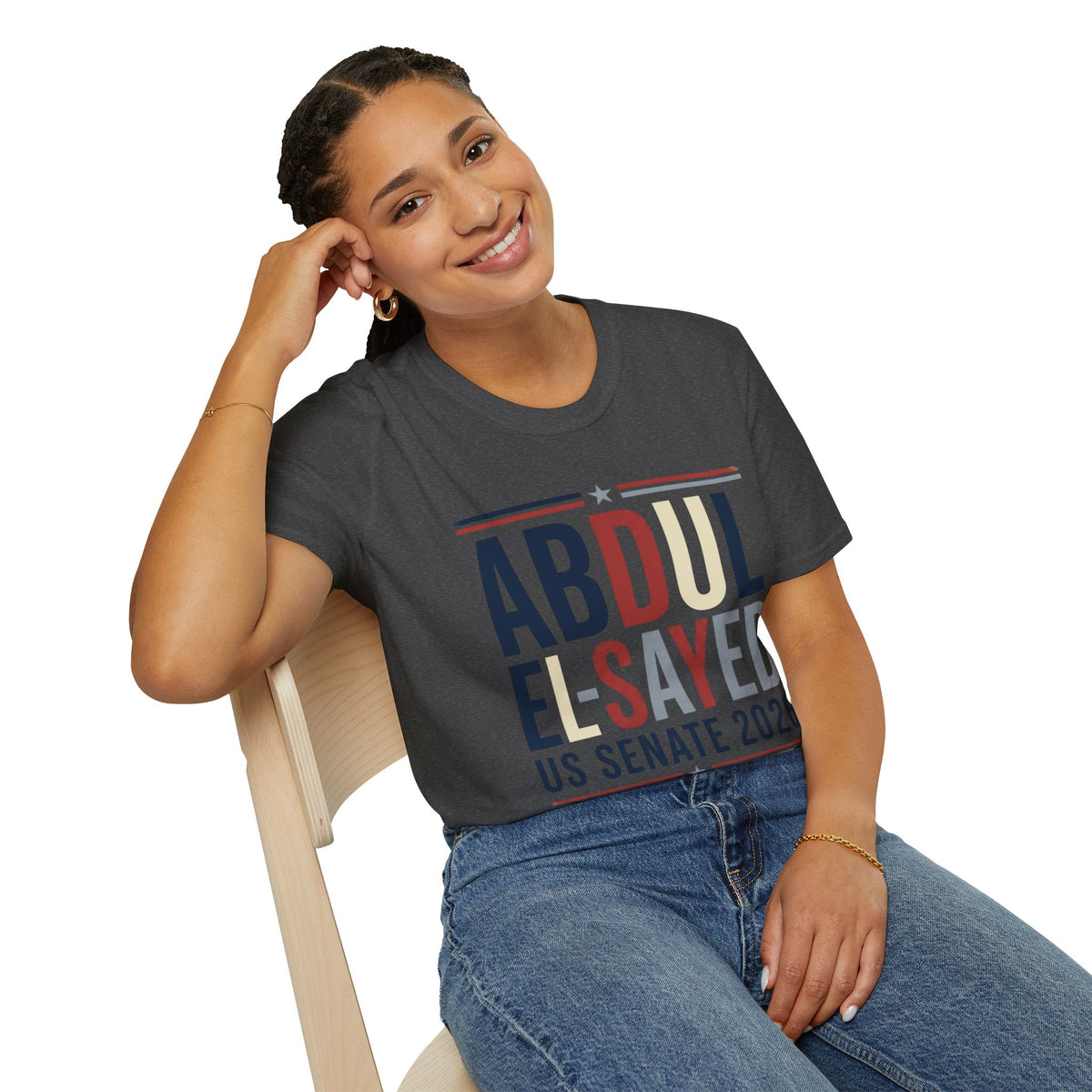 Abdul El-Sayed US Senate 2026 T-Shirt Political Campaign Tee Democratic Michigan