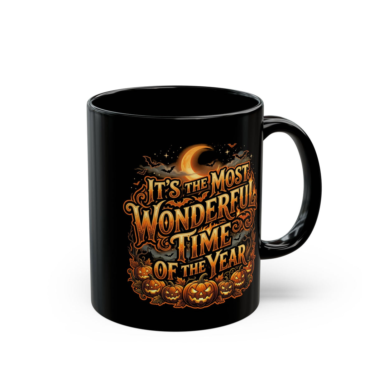 It's the Most Wonderful Time of the Year Halloween Mug Black Ceramic Spooky Season