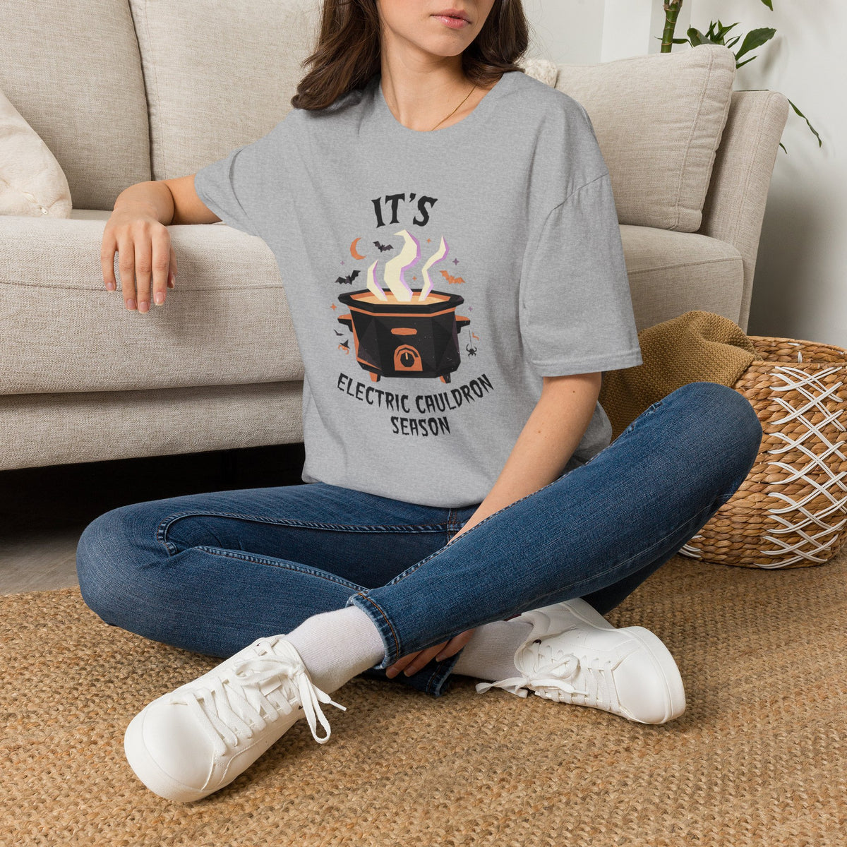 It's Electric Cauldron Season T-Shirt Halloween Witch Crock Pot Slow Cooker