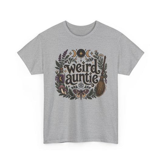Weird Auntie Floral Moon Graphic T-Shirt Witchy Goth Tee
