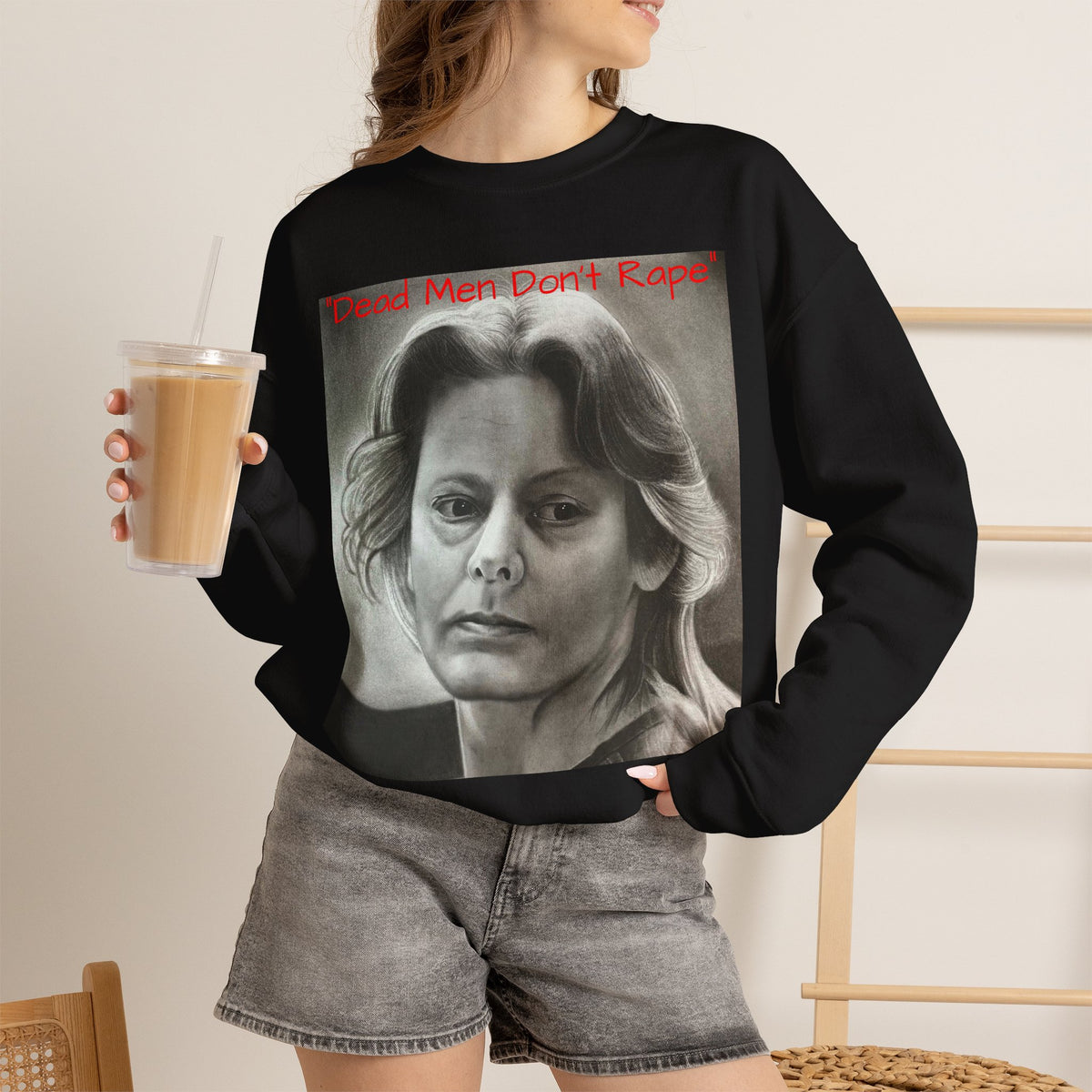 Dead Men Don't Rape Aileen Wuornos Original Art Crewneck Sweatshirt Clothing True Crime