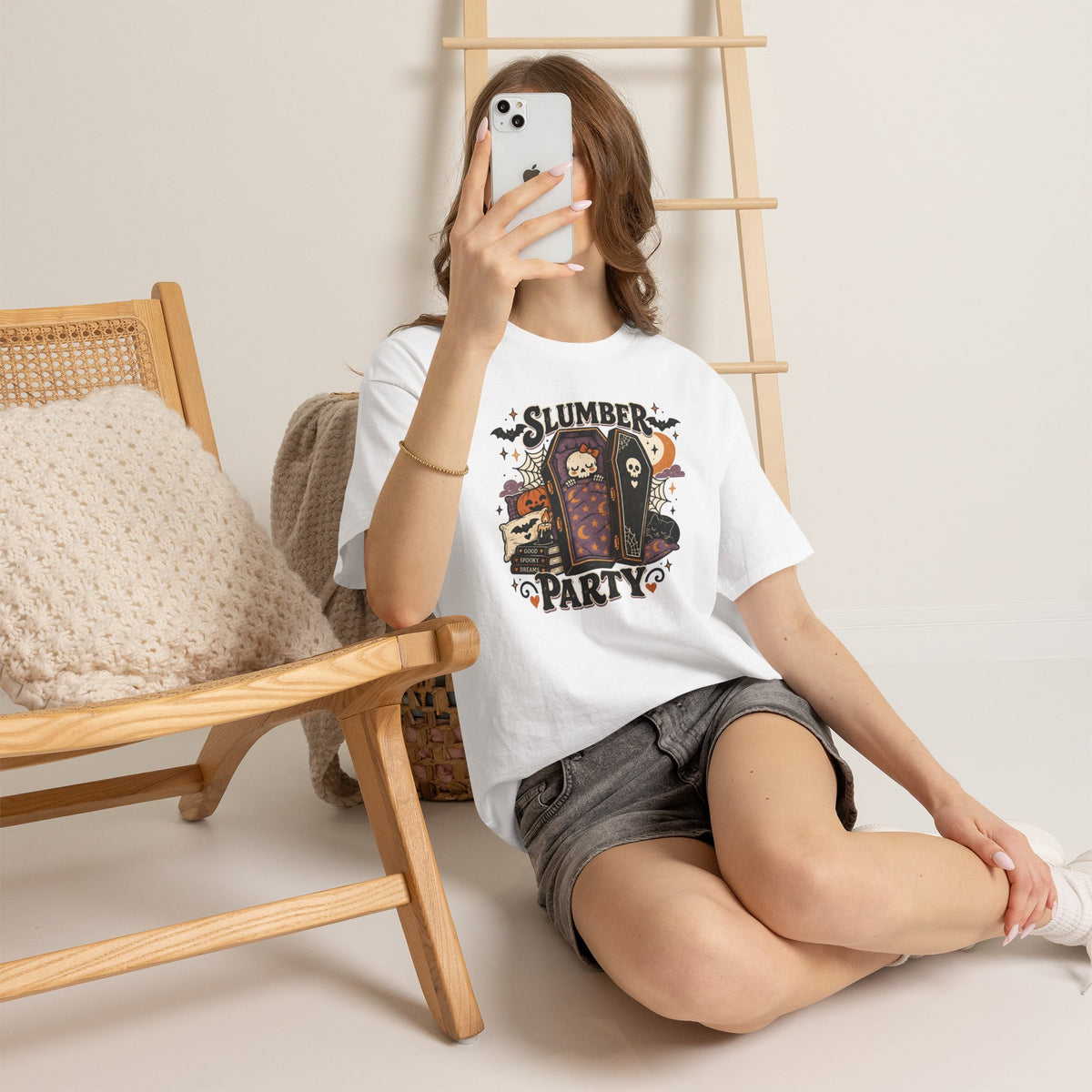 Slumber Party Coffin Spooky T-Shirt Goth Halloween Tee